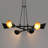 Desiderius 6 - Light Modern Wagon Wheel Black/Brass Chandelier