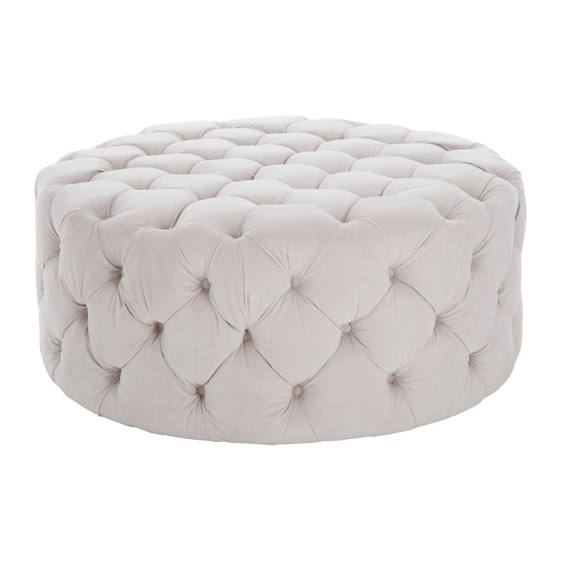 Donnelly 103cm Wide Tufted Round Solid Colour Standard Ottoman