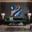 «Lyrical Abstraction 54», art mural sur toile bleue-1865624278