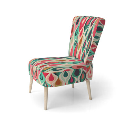 Chaise d'appoint rembourrée Retro Abstract Drops