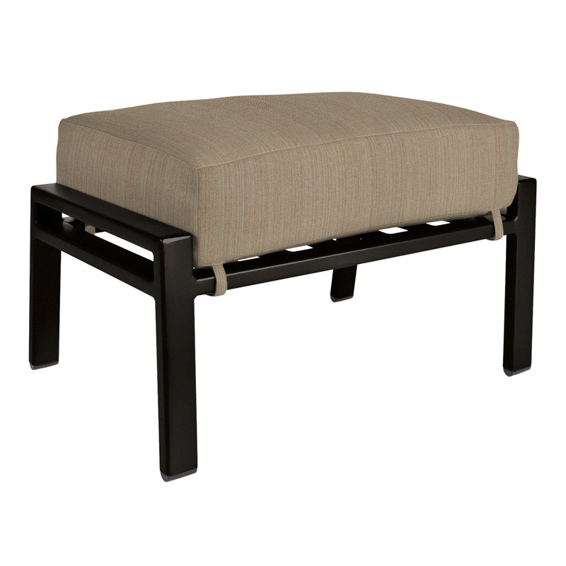 Aris Outdoor Ottoman, Carbon Black, Stitches Slate