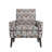 Damask Pattern Accent Arm Chair with Plain Back and Solid Wood Legs