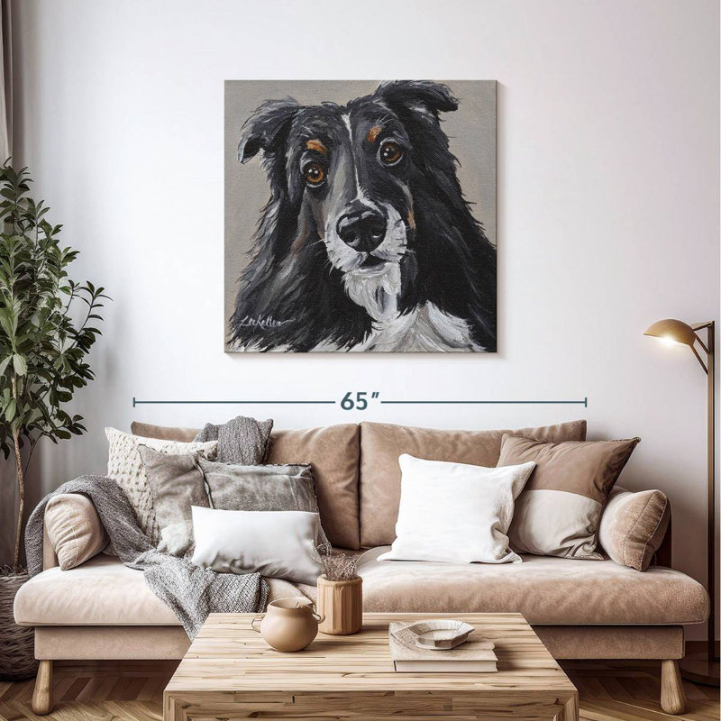 Sheltie On Gray, 39" H x 39" W