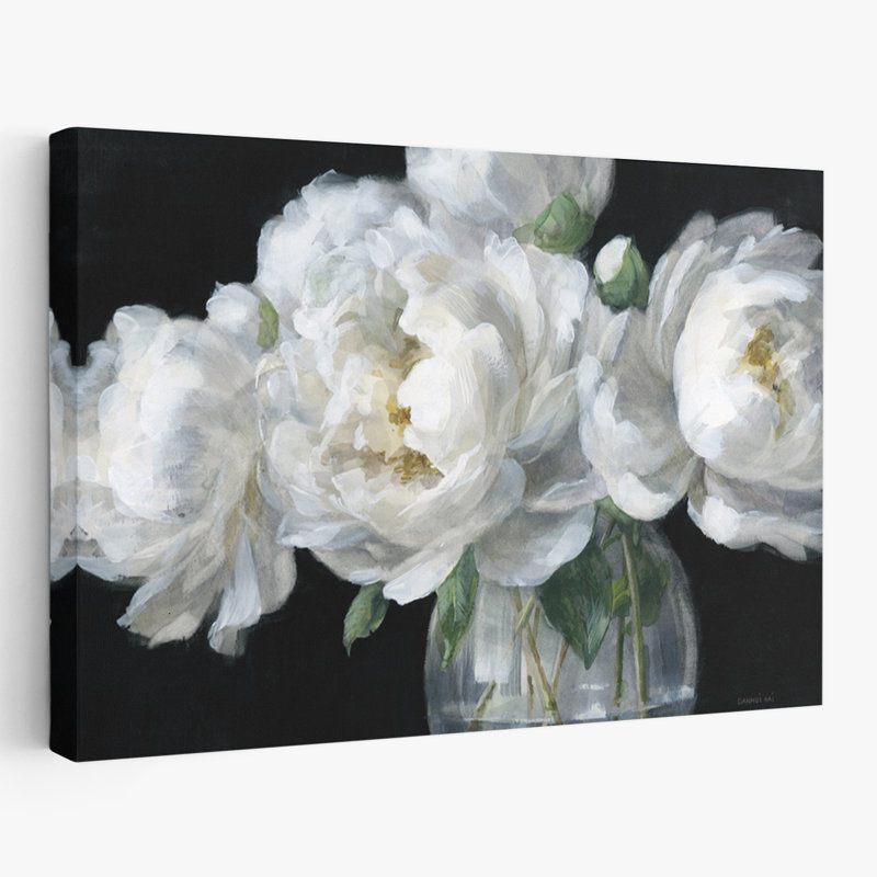 Bouquet floral - pivoines en verre, H 16 po x l 24 po