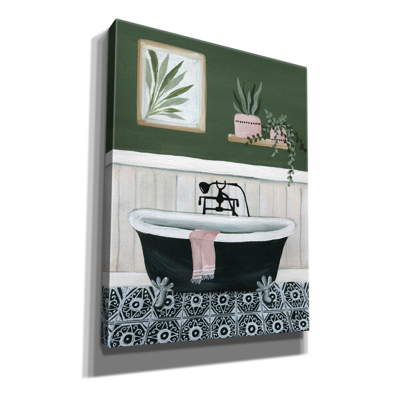 «Green Bathroom 1» par Yvette St. Amant, art mural sur toile, 12 po x 16 po, H 34 po x l 26 po x P 1,5 po