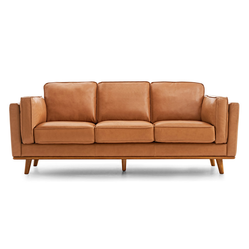 Valencia 88" Valencia Leather Sofa, Valencia, Brun
