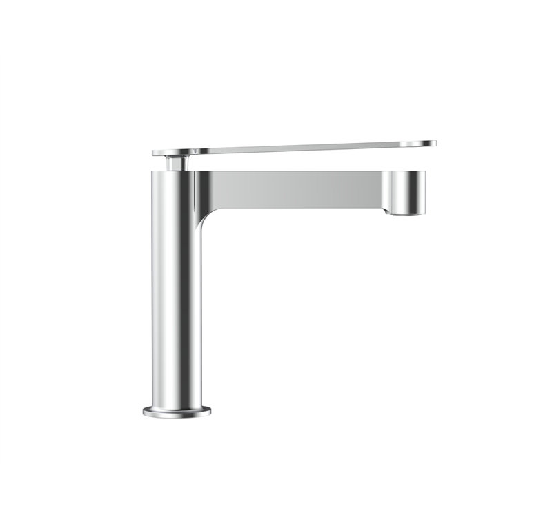 Robinet pour salle de bain à poignée simple, Chrome