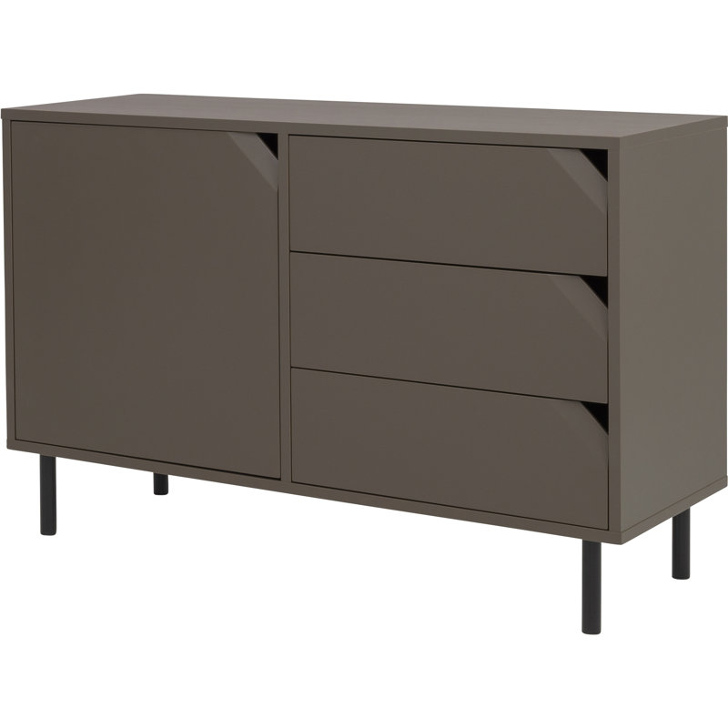 Buffet d'angle à 3 tiroirs de 46,02 po de largeur, Brun
