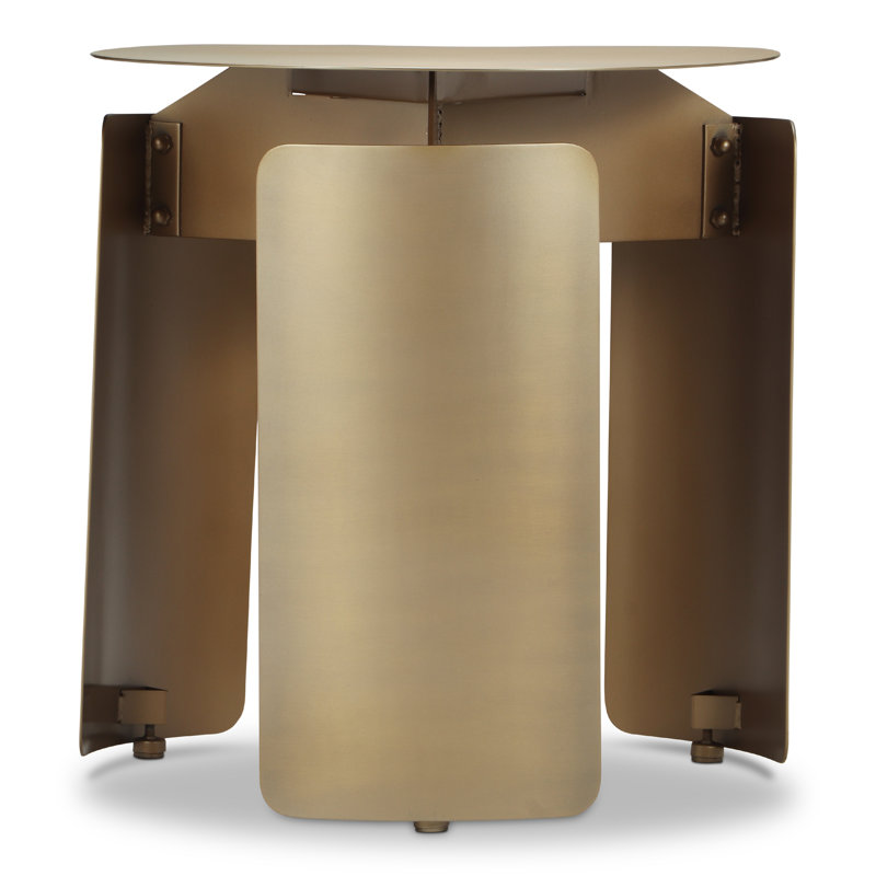 Senshi End Table, Industrial Brass