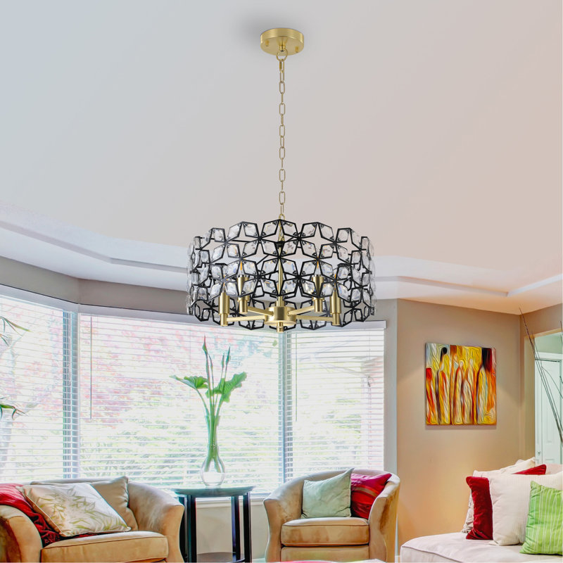 Lustre en cristal transparent 5 lumières Glittery Collection sans ampoules incluses