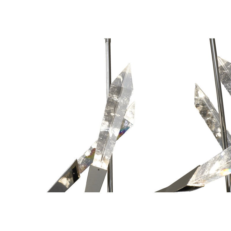 Modern 12-Light LED Crystal Chandelier , Nickel