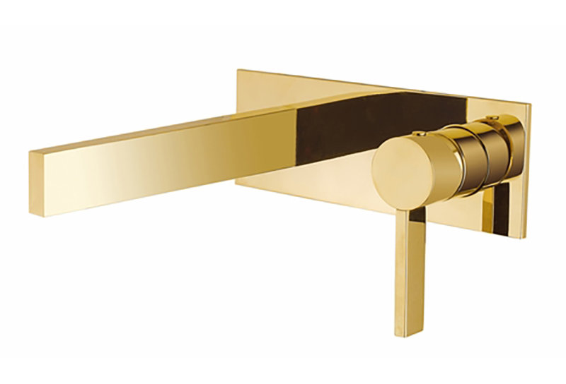 Wall Mounted Bathroom Faucet, Polished Gold