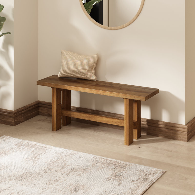 Banc en bois massif récupéré de 43 po de largeur, H 17,4 po x l 43,3 po x P 11,8 po 
