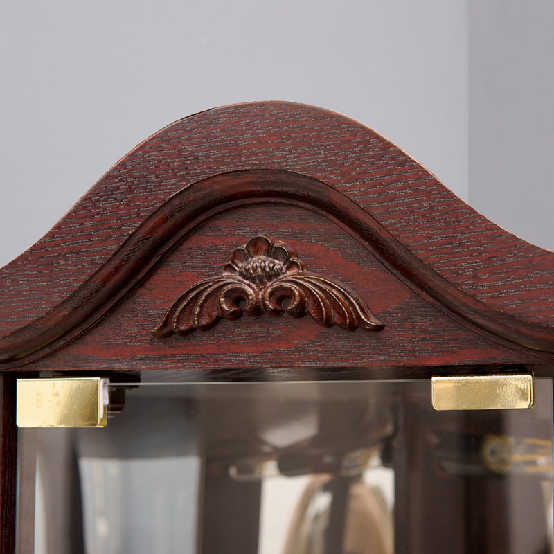 Armoire d'angle vitrée avec tablettes réglables, Brown