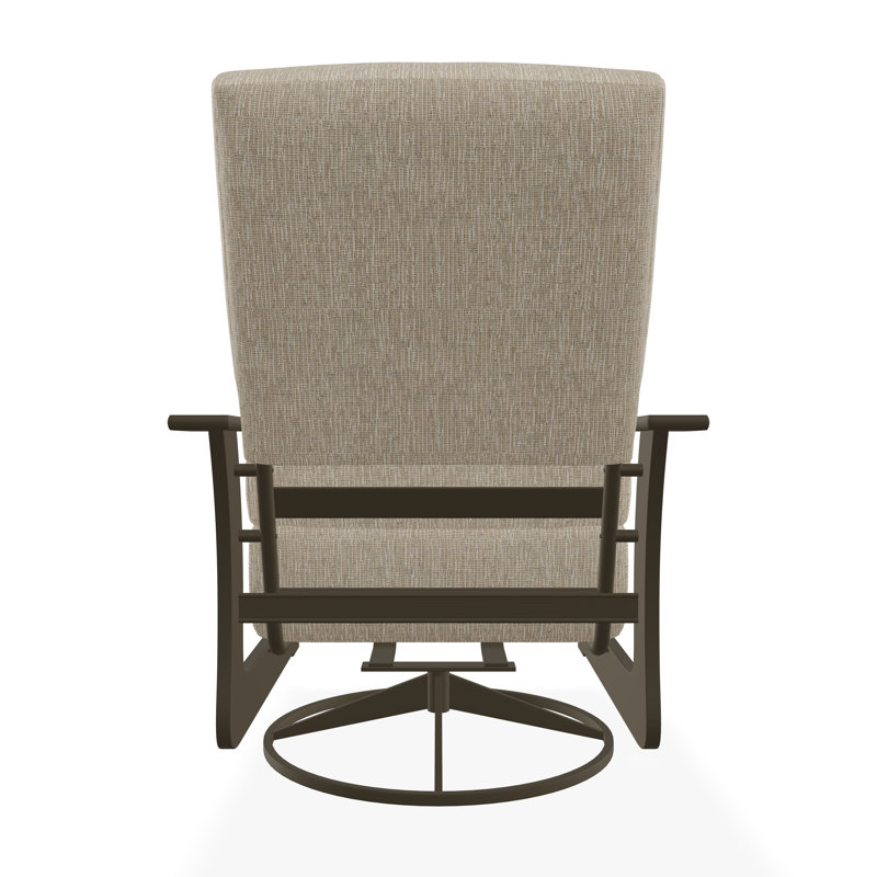 Chaise berçante pivotante en polymère St. Catherine, Beachwood, Dune Grasscloth