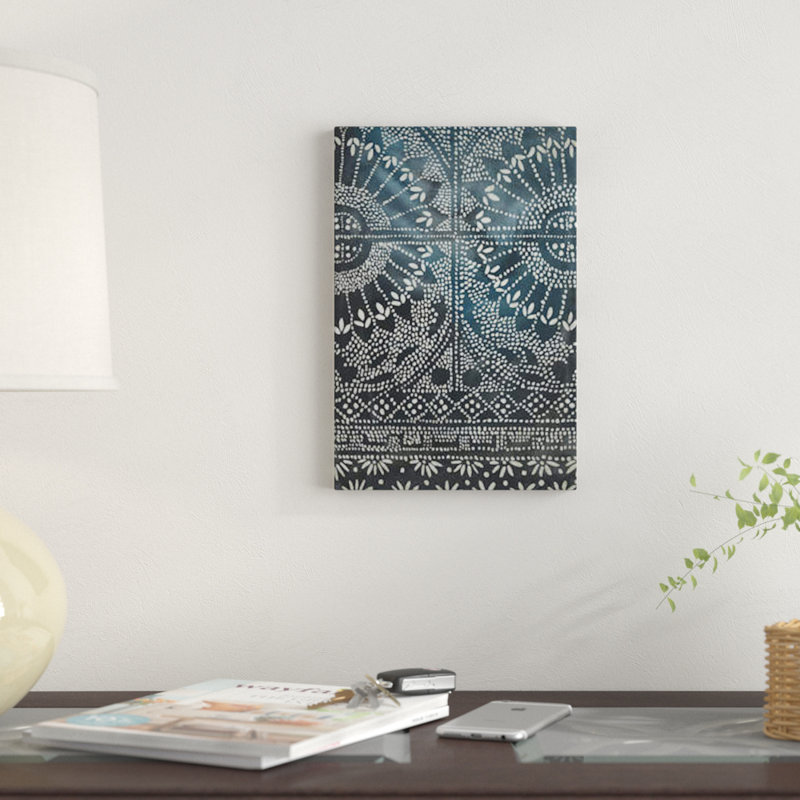 « indigo voyage i », impression sur toile, H 18 po x l 12 po x P 1,5 po, Toile tendue, Pas de tapis