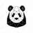 Geometric panda - 32"x32" art on canvas
