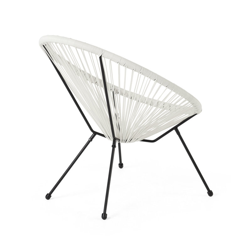 Fauteuil d'appoint ANENS en rotin blanc pour l'extérieur