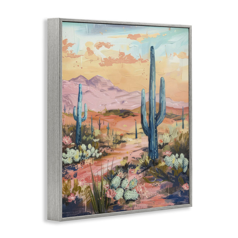  Soft Canyon Sunset Cacti Giclee Art by LSR Design Studio, Estampe numérique Farmhouse, H 30 po x l 24 po
