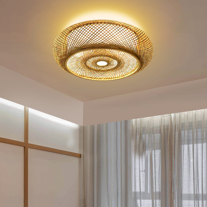 Luminaire en rotin bohémien 3 lumières Nulty