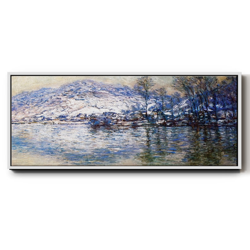La seine à Port Villez, effet de neige, 1885, H 8 po x l 20 po x P 1,5 po, Blanc