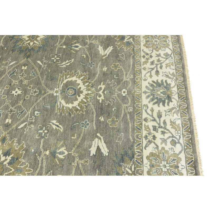 Tapis floral clair fait à la main 10 x 10 po Chobi, Carré 8 pi