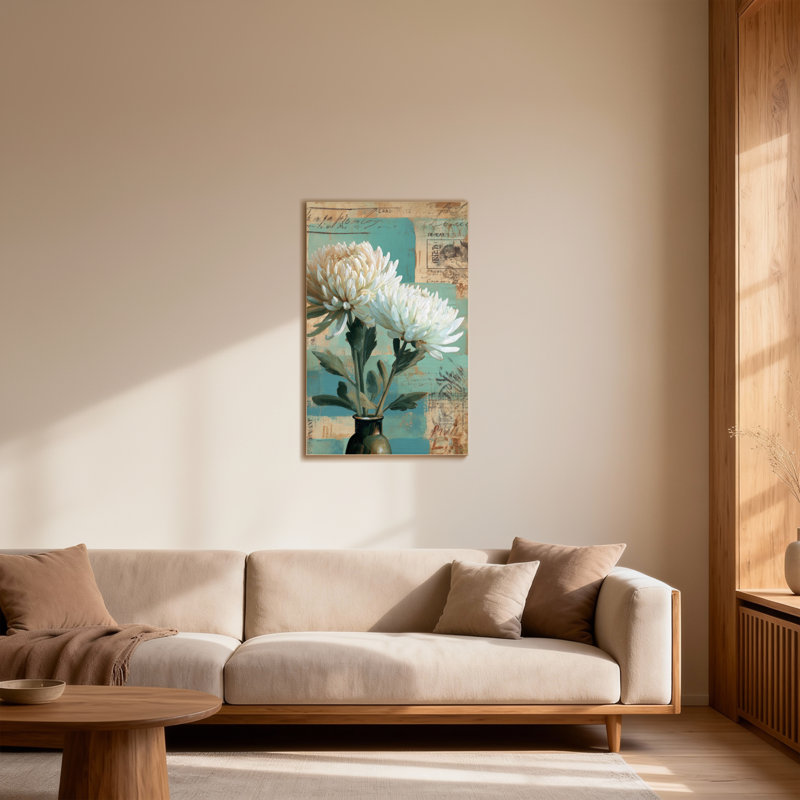Plantes et fleurs, vase floral rétro, art de fond