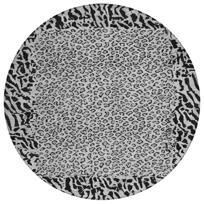 Tapis intérieur lavable rond 8 po
