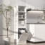 Grande armoire à linge inclinable avec tiroir, panier caché et tablettes de rangement-269157380