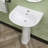 Ogonbrick 20'' Vitreous China U-Shaped Bathroom Pedestal Sink with Overflow in White