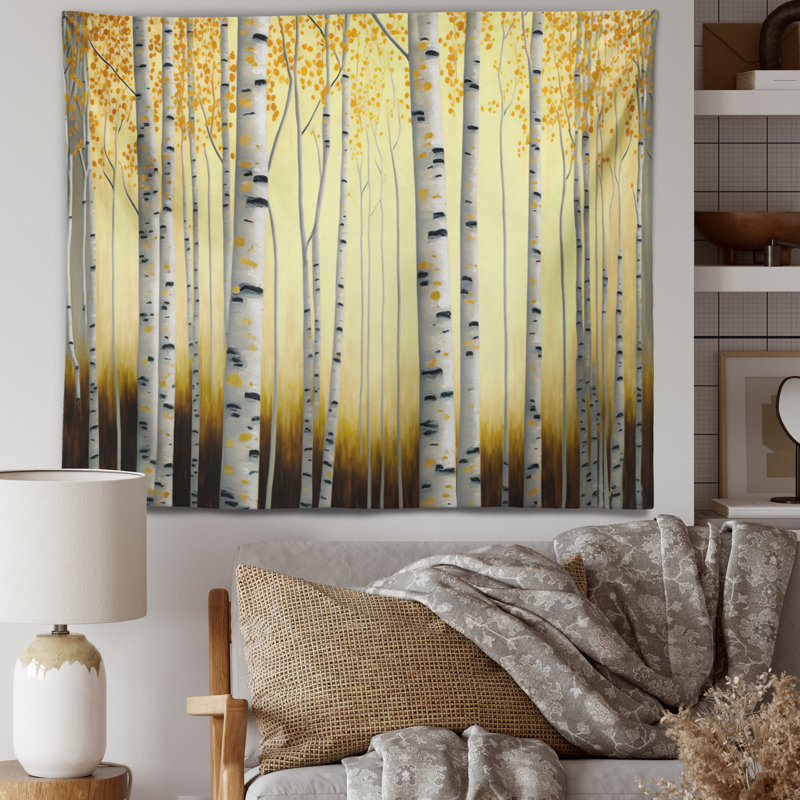 Tapisserie en polyester polyester avec boules dorées, H 32 po x l 39 po