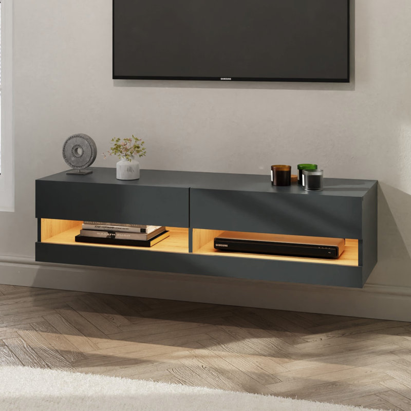 Chioke Unfinished TV Stand, 120, Anthracite