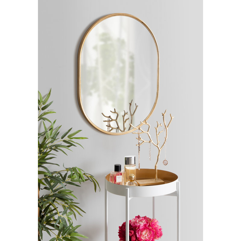Miroir d'appoint mural Dashiya, Or, 18 po x 24 po