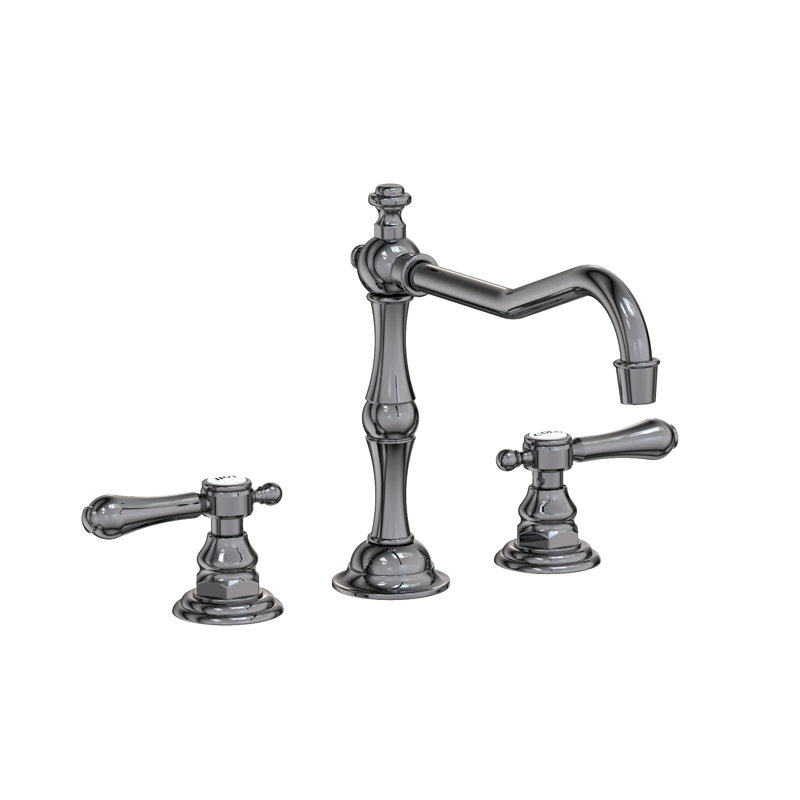 Chesterfield Double Handle Kitchen Faucet, Lever, Midnight Chrome