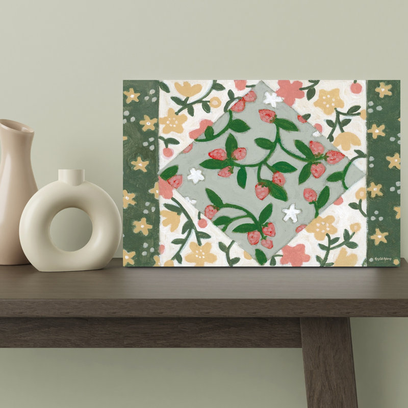 Art mural floral matelassé Floral II, H 12 po x l 18 po