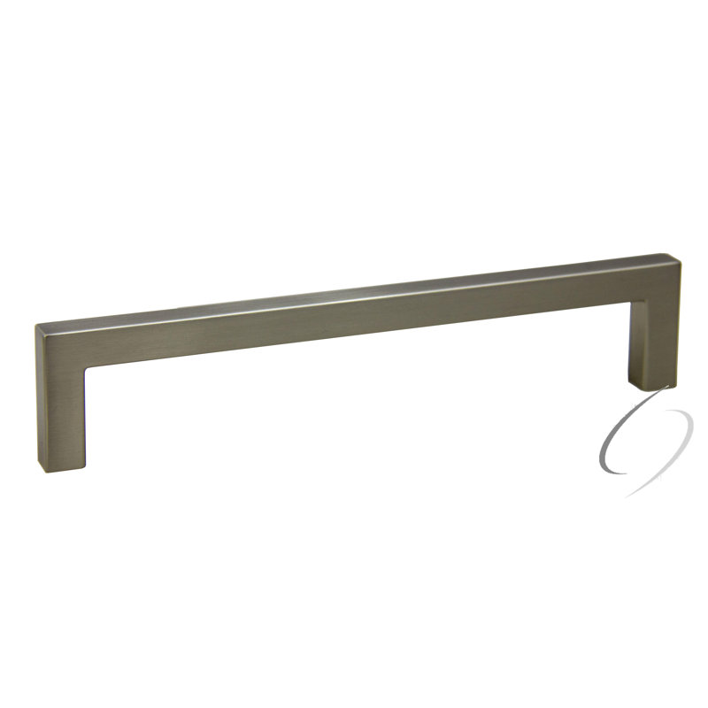 Poignée barre Modern Square 6 3/10 "Center to Center, Nickel satiné, 6 3/10"