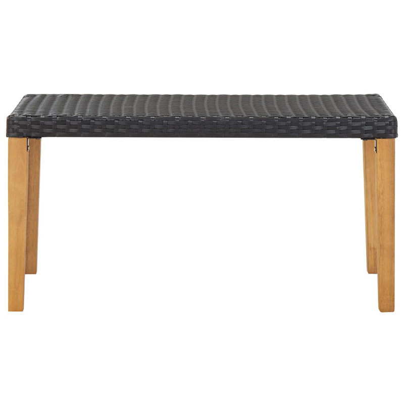 Aidi Wicker Outdoor Bench, Black