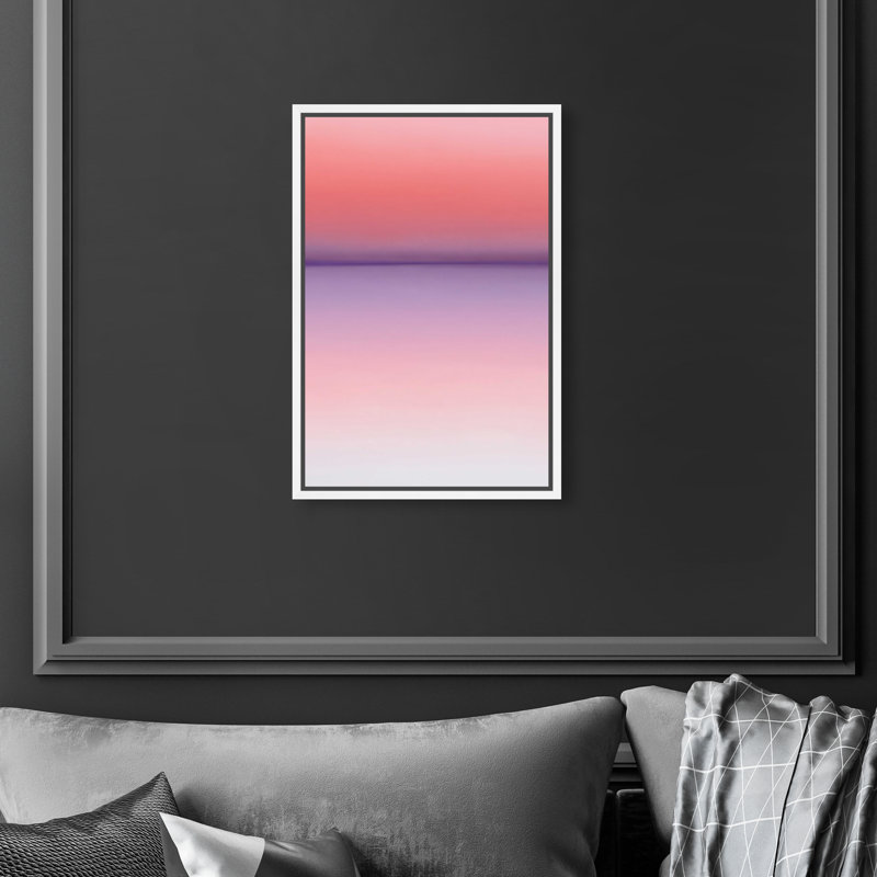 Peach Coastline II Print by Oliver Gal, 46"H x 31"W, White Floater Frame