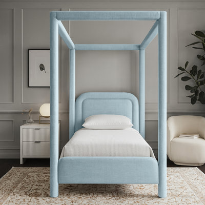 Salina Linen Textured Fabric Upholstered Bed