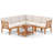  6 Pcs Acacia Wood Patio Furniture Set With Cushions And 2-tier Coffee Table 