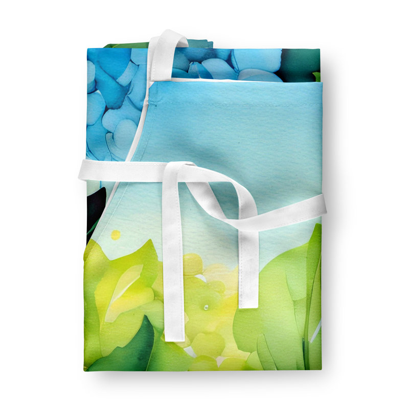 Floral Bib Apron, Green/Blue