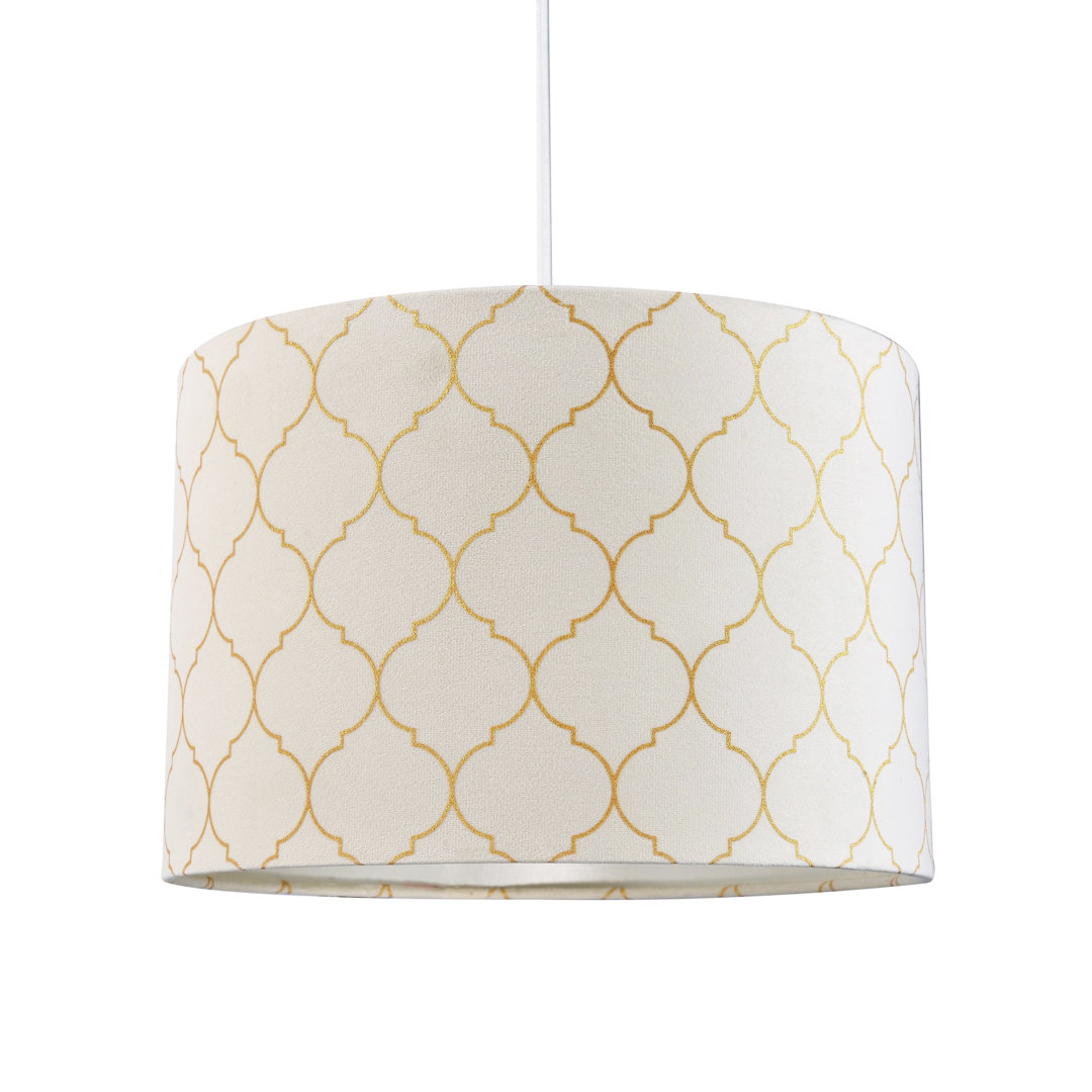 Modern Soft Brushable Velvet Lamp Shade With Gold Foil Decor By Rosdorf Park