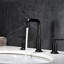 Robinet de lavabo de salle de bain noir mat à deux poignées avec grand débit d'eau et soupape à usure faible de 8 pouces