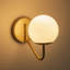 Applique murale à bras en verre opale 1 lumière Globle