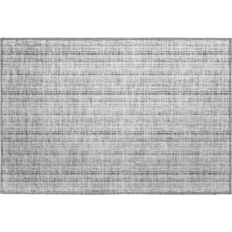 Premium Machine Washable Prisco Silver Rug, Rectangle 1'8" x 2'6"