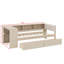 Lit plateforme simple avec tablettes, tiroirs, port de charge et tête de lit recouverte de tissu-1419921144