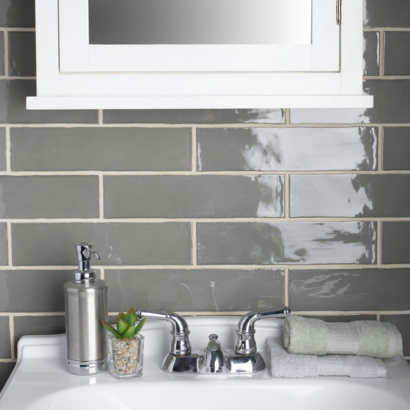 Chester 3" x 12" Ceramic Field Tile in Grey