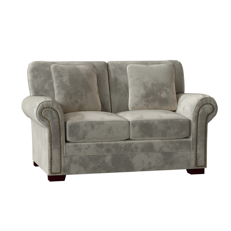 Adrena Loveseat, Peyton Navy Performance Twill, Light Brass, No