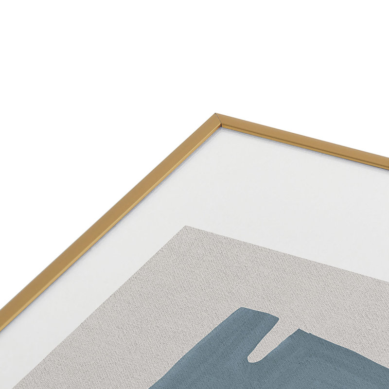 Mid Century Blue II, encadré sur papier, Or, H 19 po x l 13 po