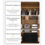 Armoire de rangement à trois portes avec tiroir en bois d'hévéa de style américain